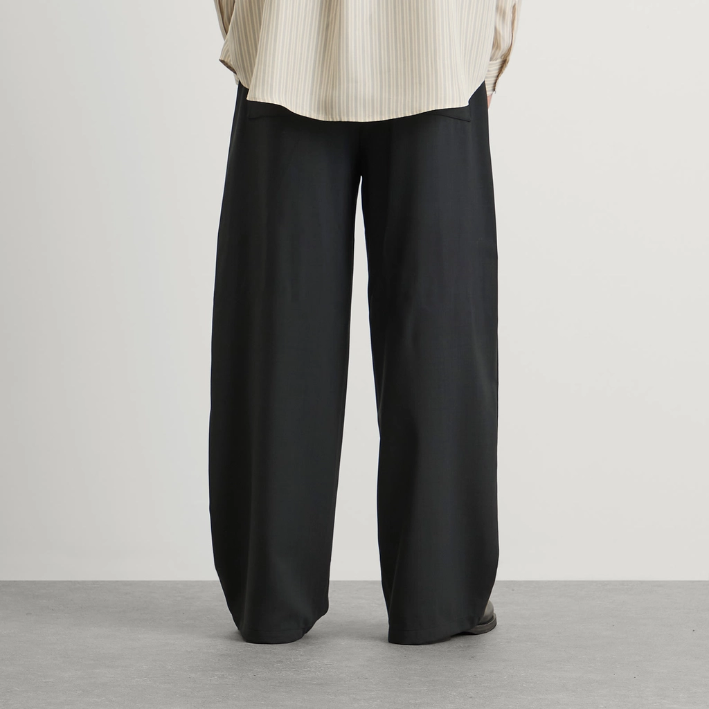 AMI Paris Men's Light Wool Twill Elastic Pants Anthracite